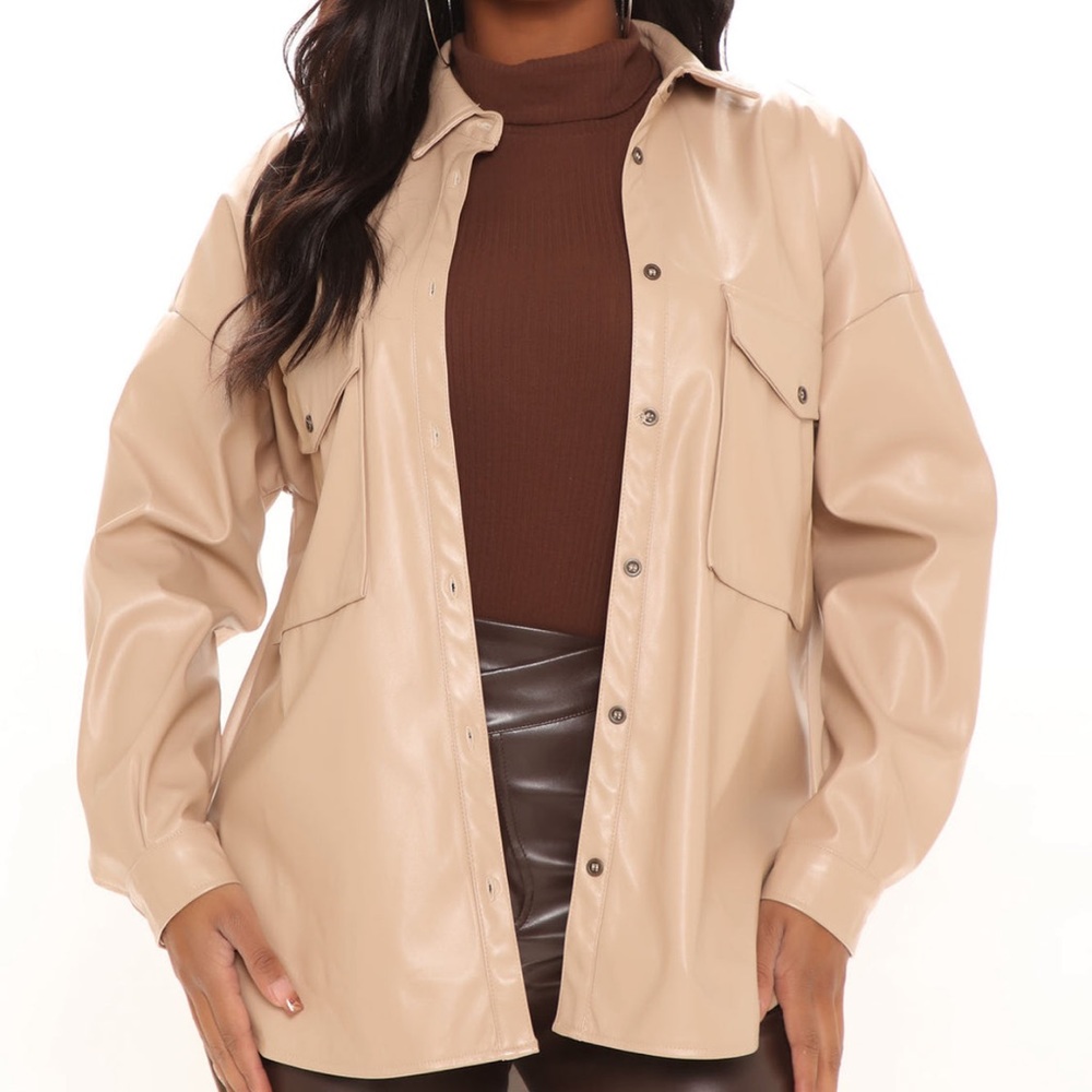 Leather button down